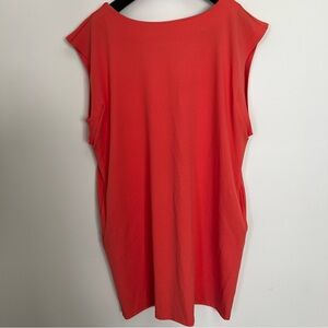 Worthington Bright Red Sleeveless Boatneck Dress with Pockets XL
